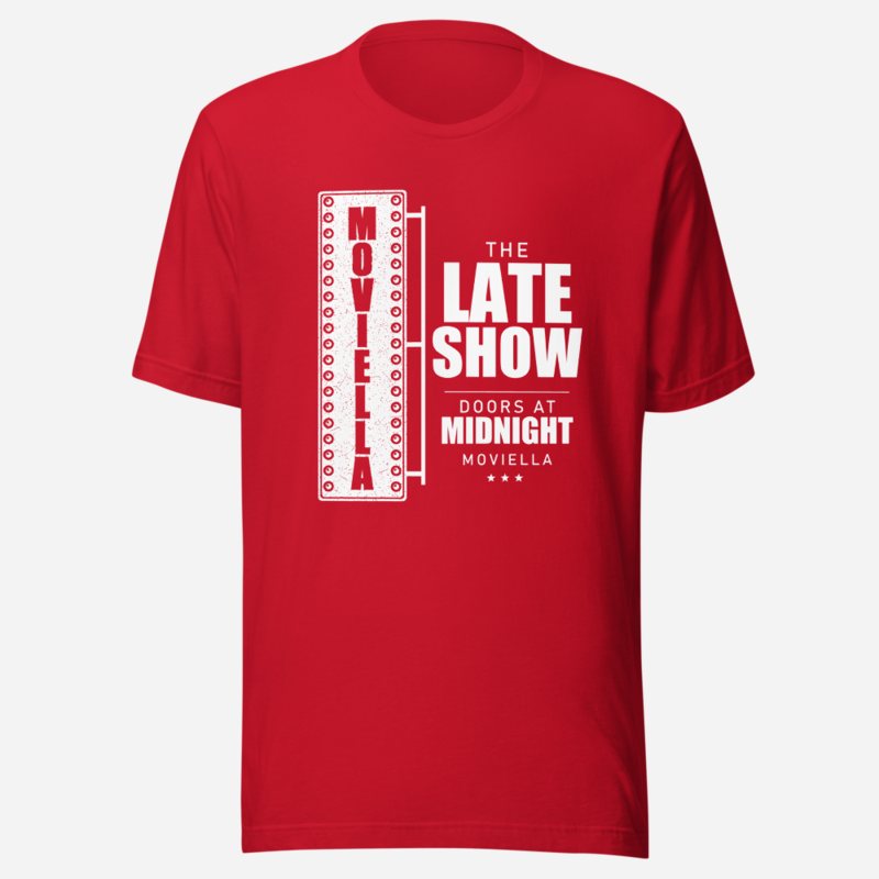 Moviella The Late Show Screening Room Tee in Red