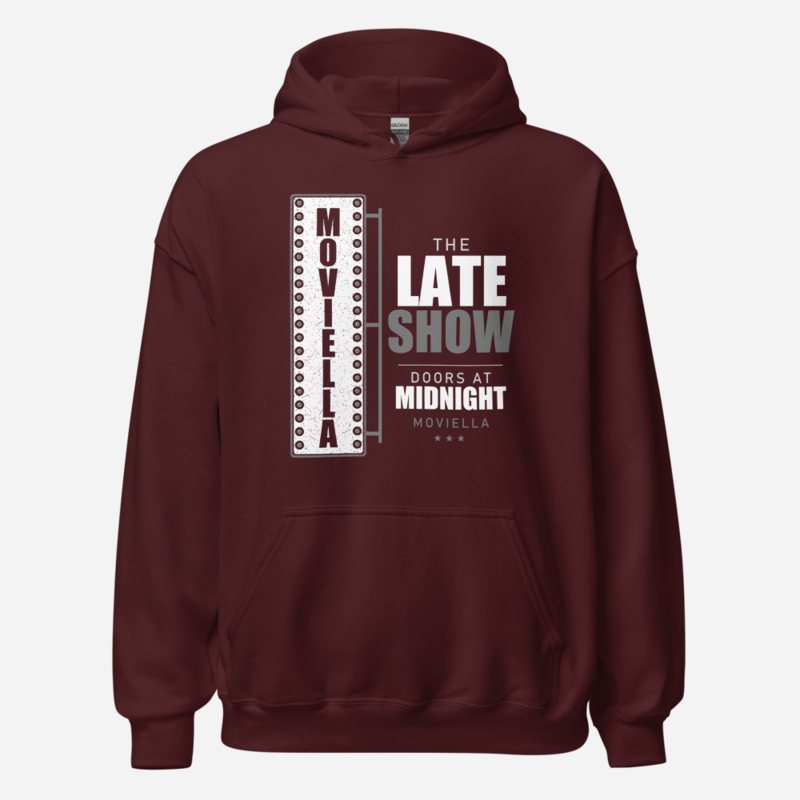 Moviella The Late Show Screening Room Hoodie Maroon