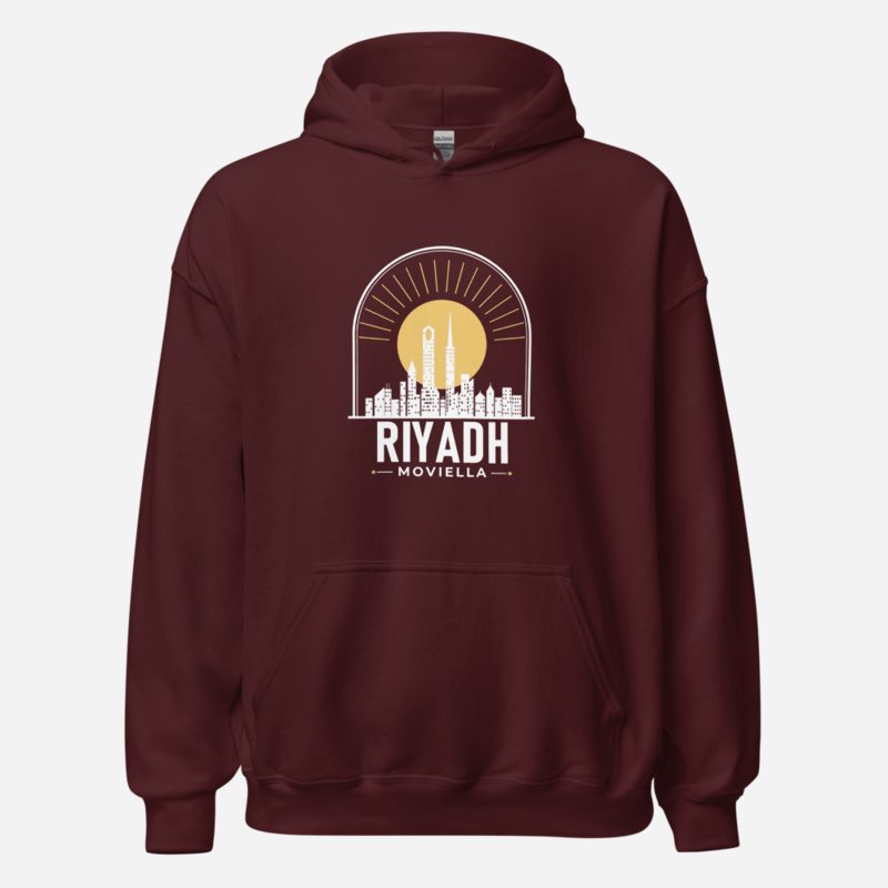 Moviella Riyadh Skyline Hoodie Maroon