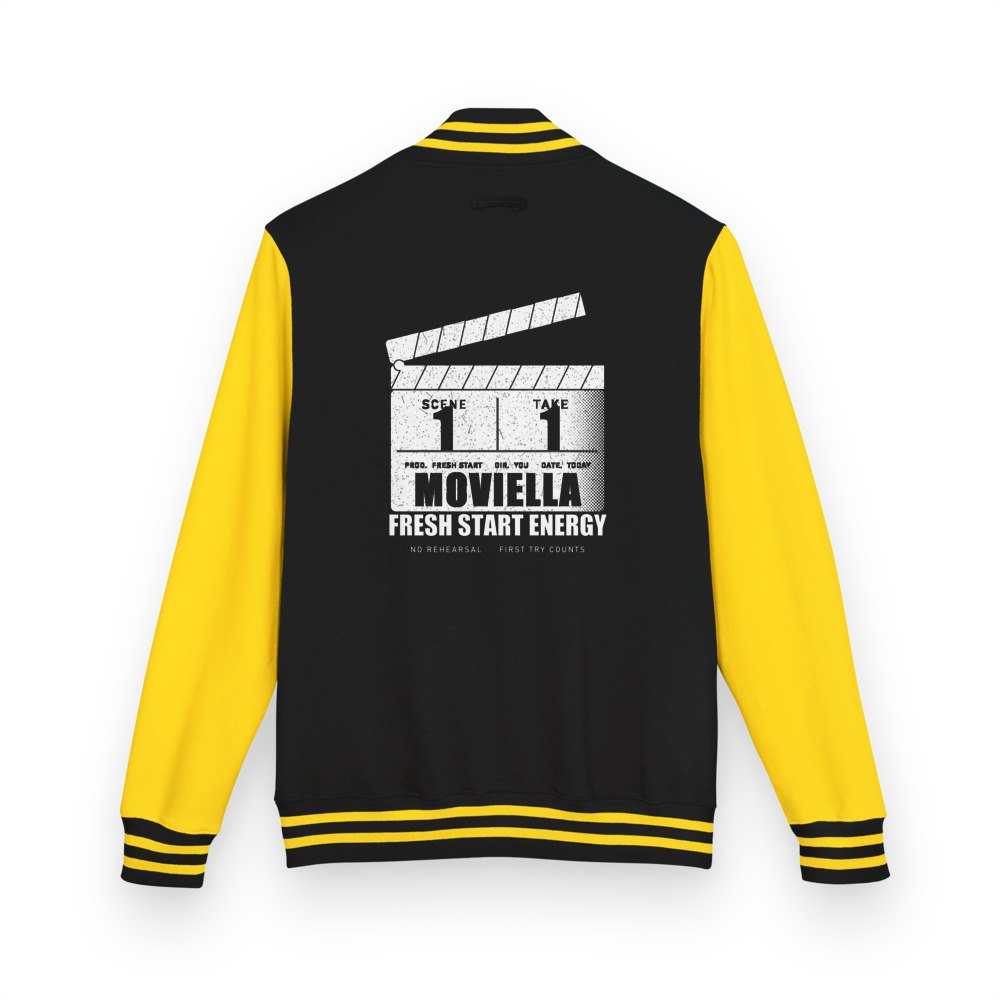 Moviella Scene 1 Take 1 Varsity Jacket Jet Black/Sun Yellow