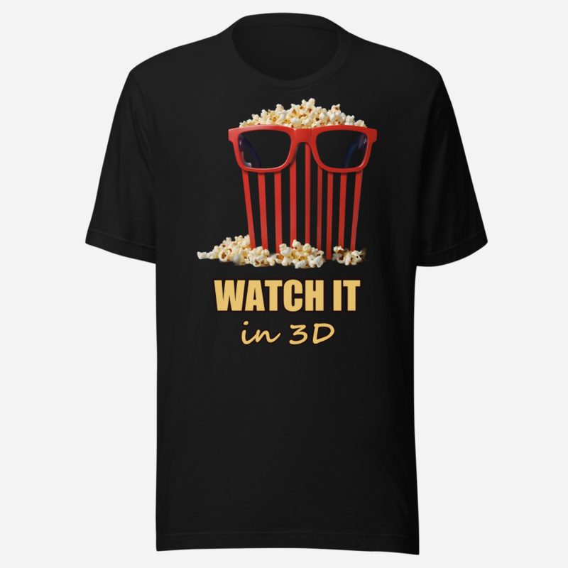Moviella Watch It In 3D Glasses Tee in Black