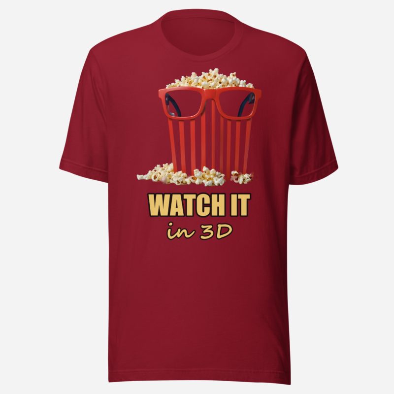 Moviella Watch It In 3D Glasses Tee Cardinal