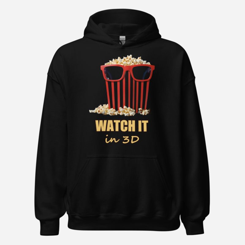 Moviella Watch It In 3D Glasses Hoodie in Black