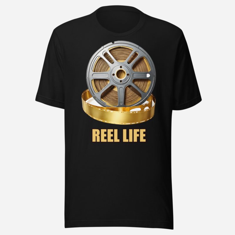 Moviella Reel Life Film Tee in Black