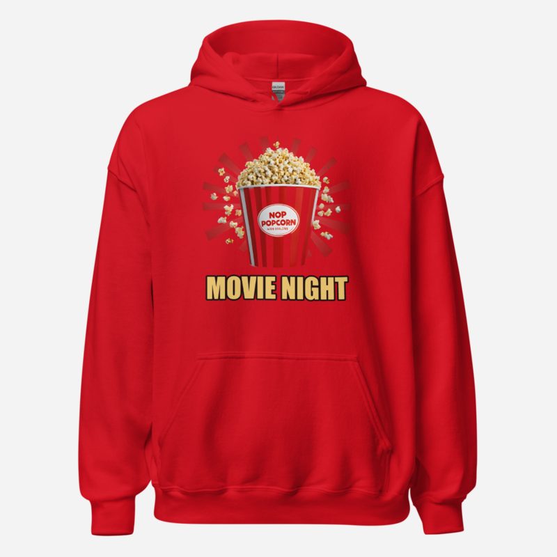 Moviella Movie Night Popcorn Hoodie in Red