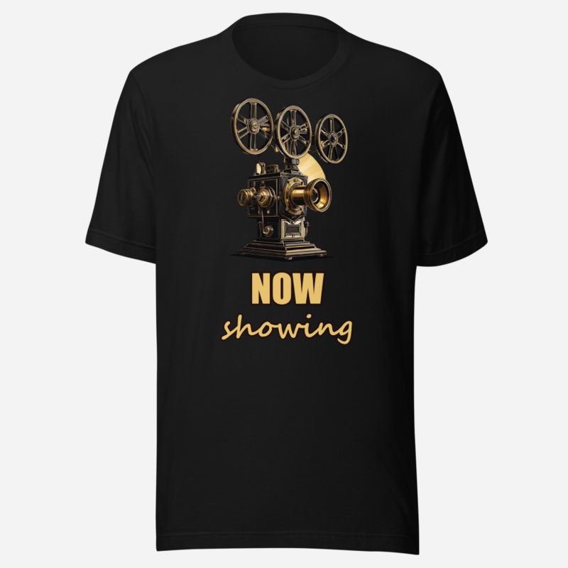 Moviella Now Showing Projector Tee Black