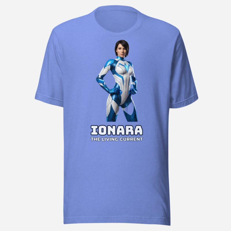 Next Level Superheroes Ionara Tee in Heather Columbia Blue