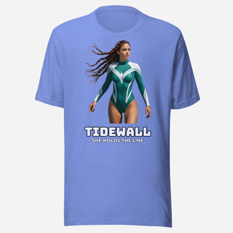 Next Level Superheroes Tidewall Tee in Heather Columbia Blue