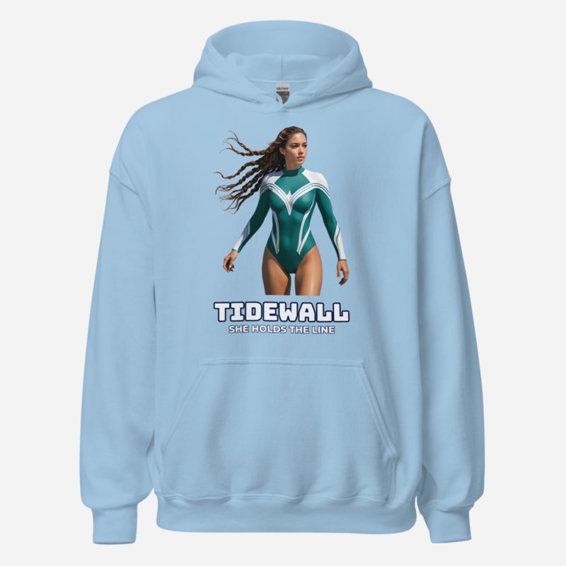Next Level Superheroes Tidewall Hoodie in Light Blue