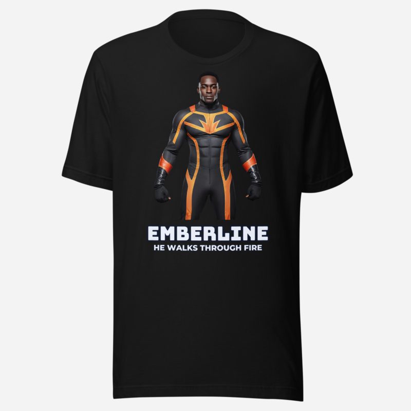 Next Level Superheroes Emberline Tee in Black