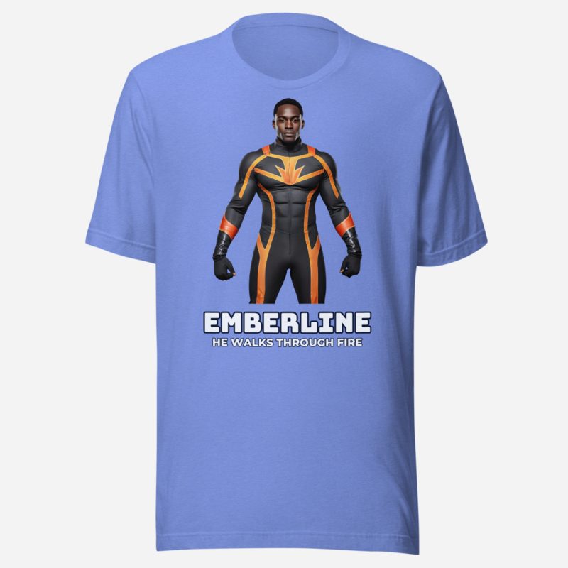 Next Level Superheroes Emberline Tee in Heather Columbia Blue