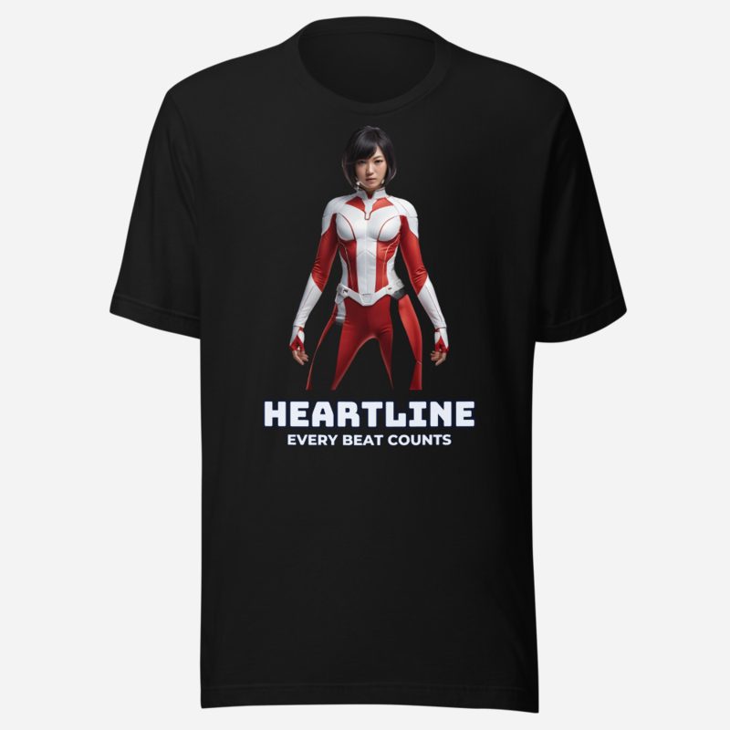 Next Level Superheroes Heartline Tee in Black
