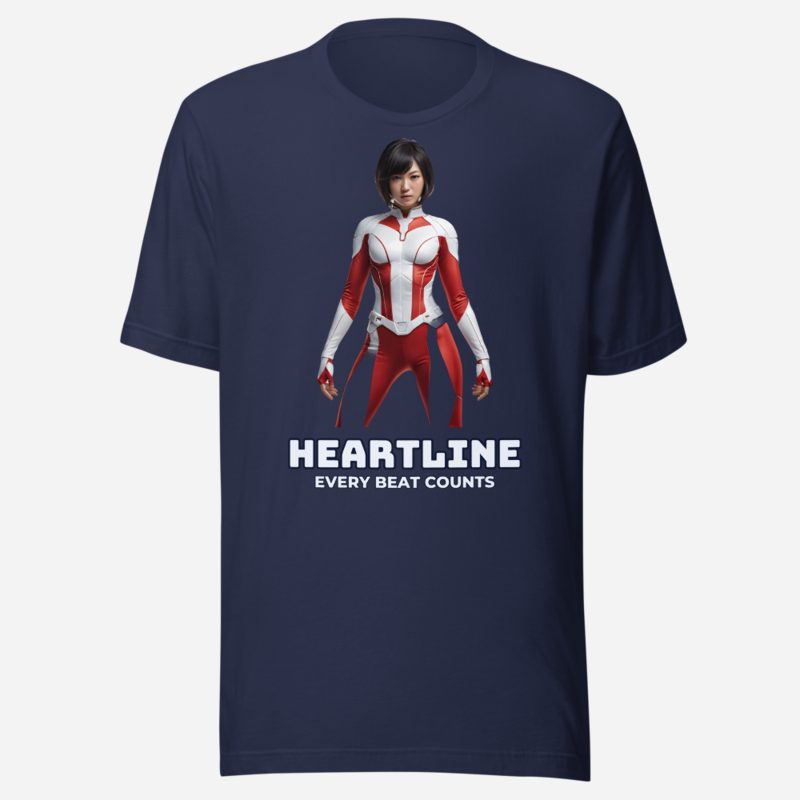 Next Level Superheroes Heartline Tee Navy