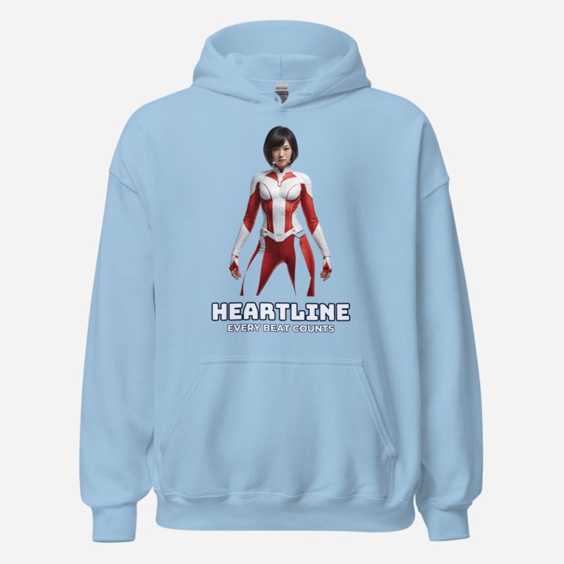 Next Level Superheroes Heartline Hoodie in Light Blue