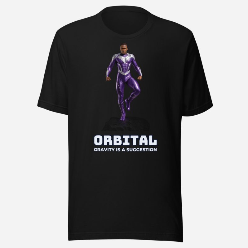 Next Level Superheroes Orbital Tee in Black