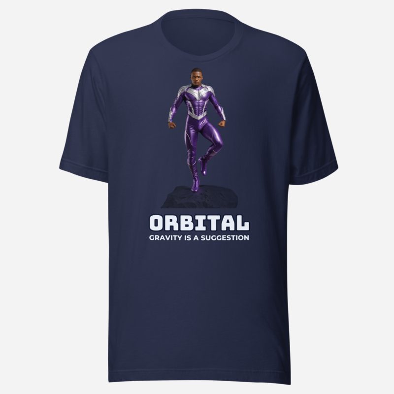 Next Level Superheroes Orbital Tee Navy