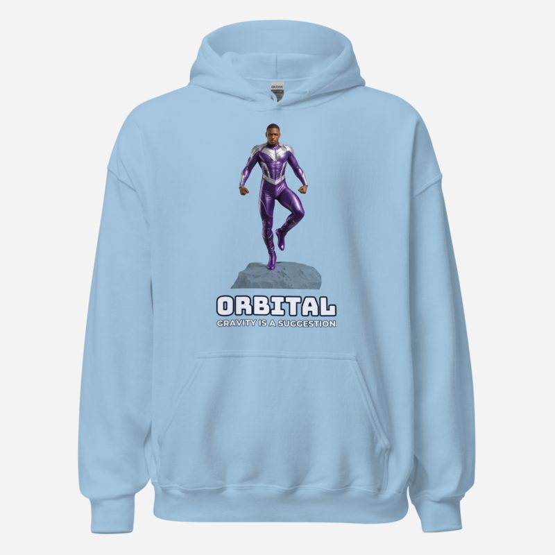 Next Level Superheroes Orbital Hoodie in Light Blue