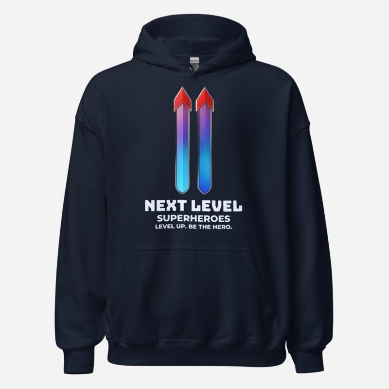 Next Level Superheroes Level Up Hoodie Navy