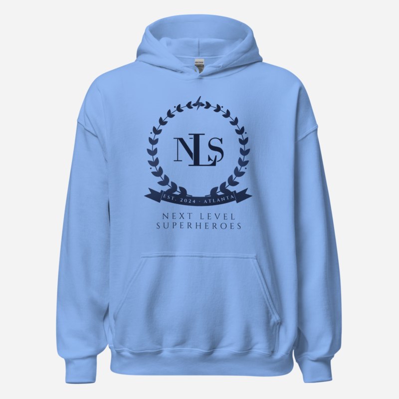 Next Level Superheroes Maison Crest Hoodie Carolina Blue