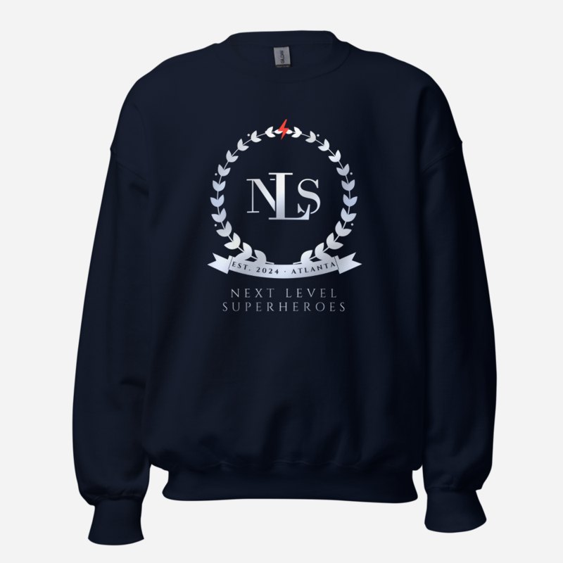 Next Level Superheroes Maison Crest Sweatshirt in Navy
