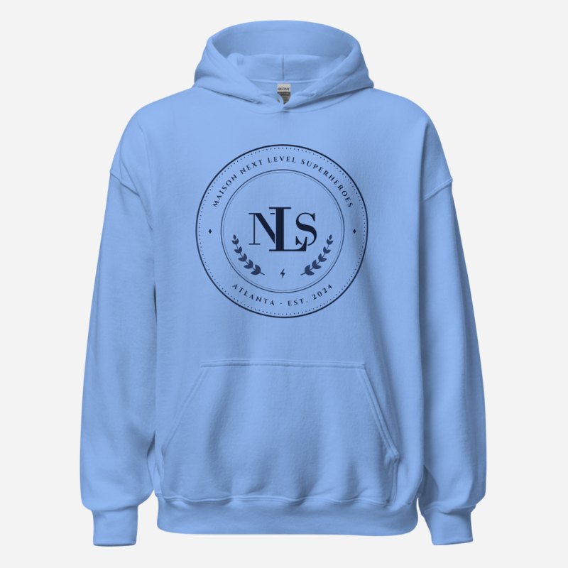 Next Level Superheroes Maison Medallion Hoodie in Carolina Blue