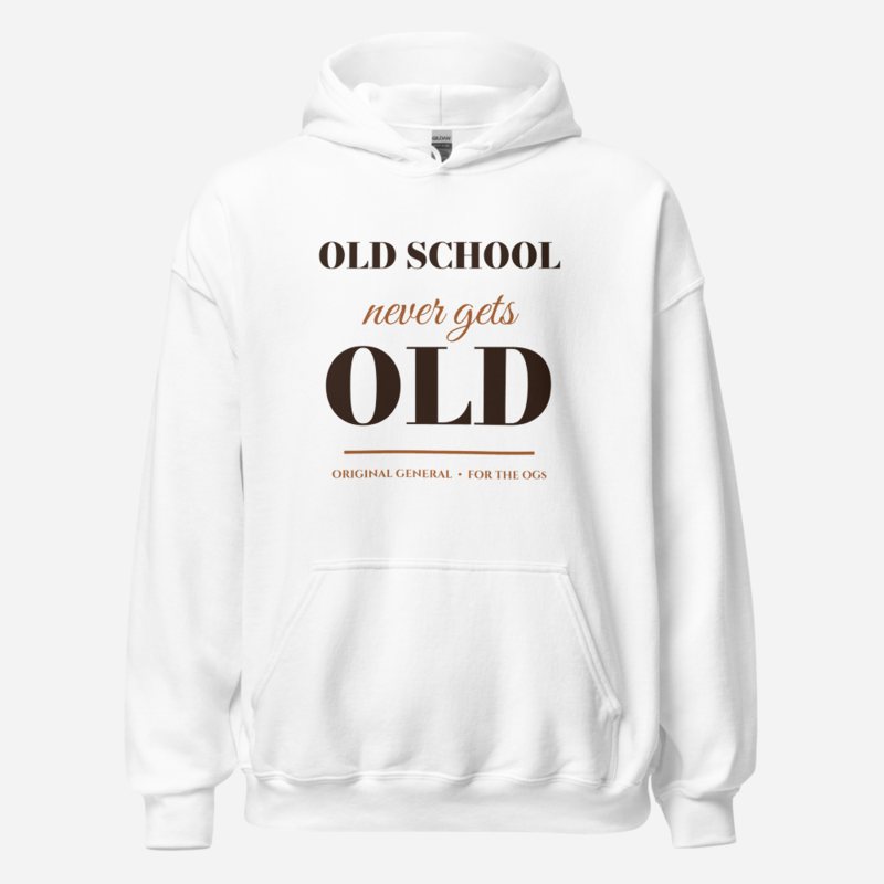 Original General Old School Never Gets Old Hoodie in White