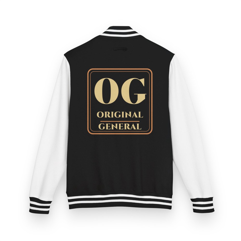 Original General OG Monogram Varsity Jacket in Jet Black/Arctic White