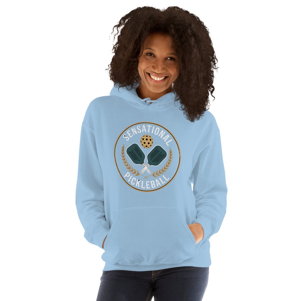 Sensational Pickleball Paddle Crest Hoodie Front
