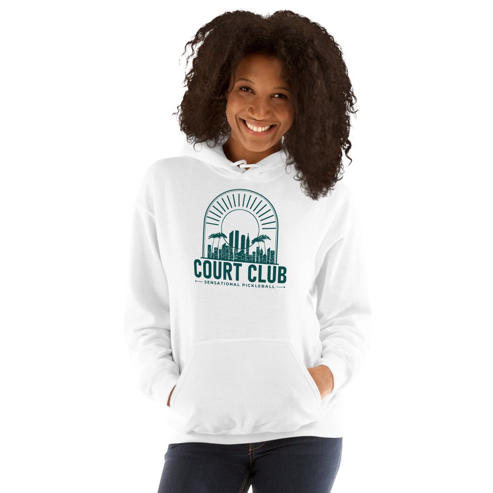 Sensational Pickleball Court Club Sunset Hoodie Front