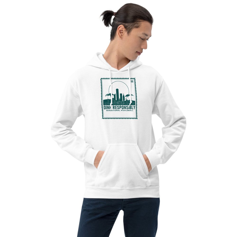 Sensational Pickleball Dink Responsibly Stamp Hoodie Front