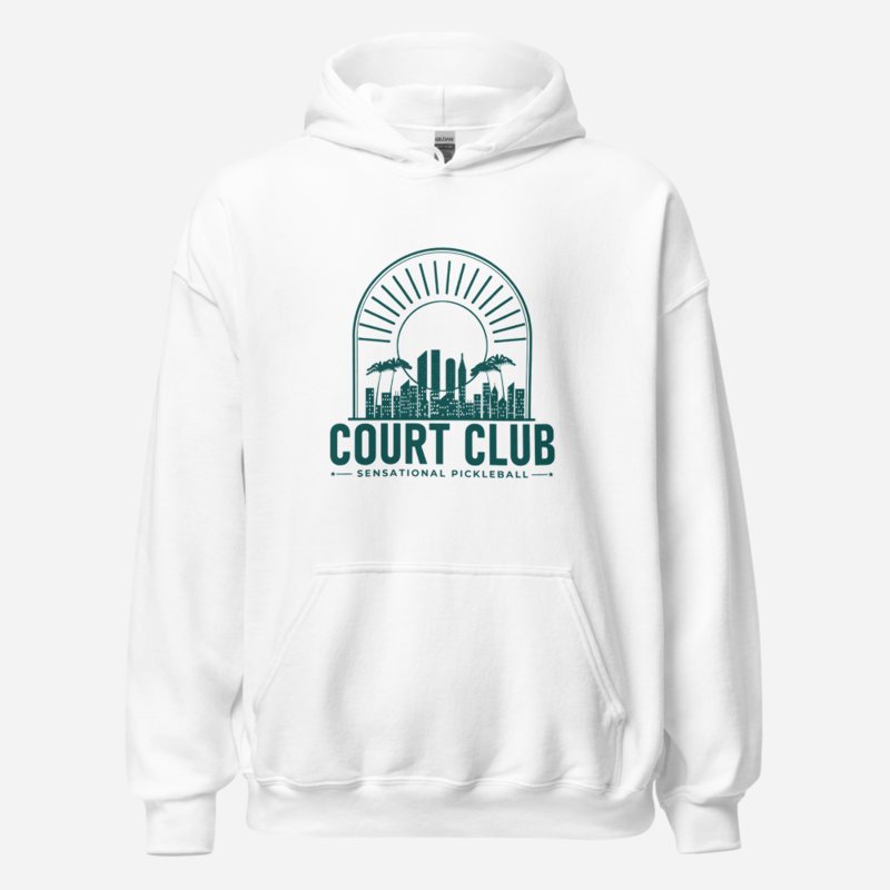 Sensational Pickleball Court Club Sunset Hoodie White