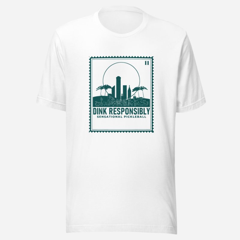 Sensational Pickleball Dink Responsibly Stamp Tee White