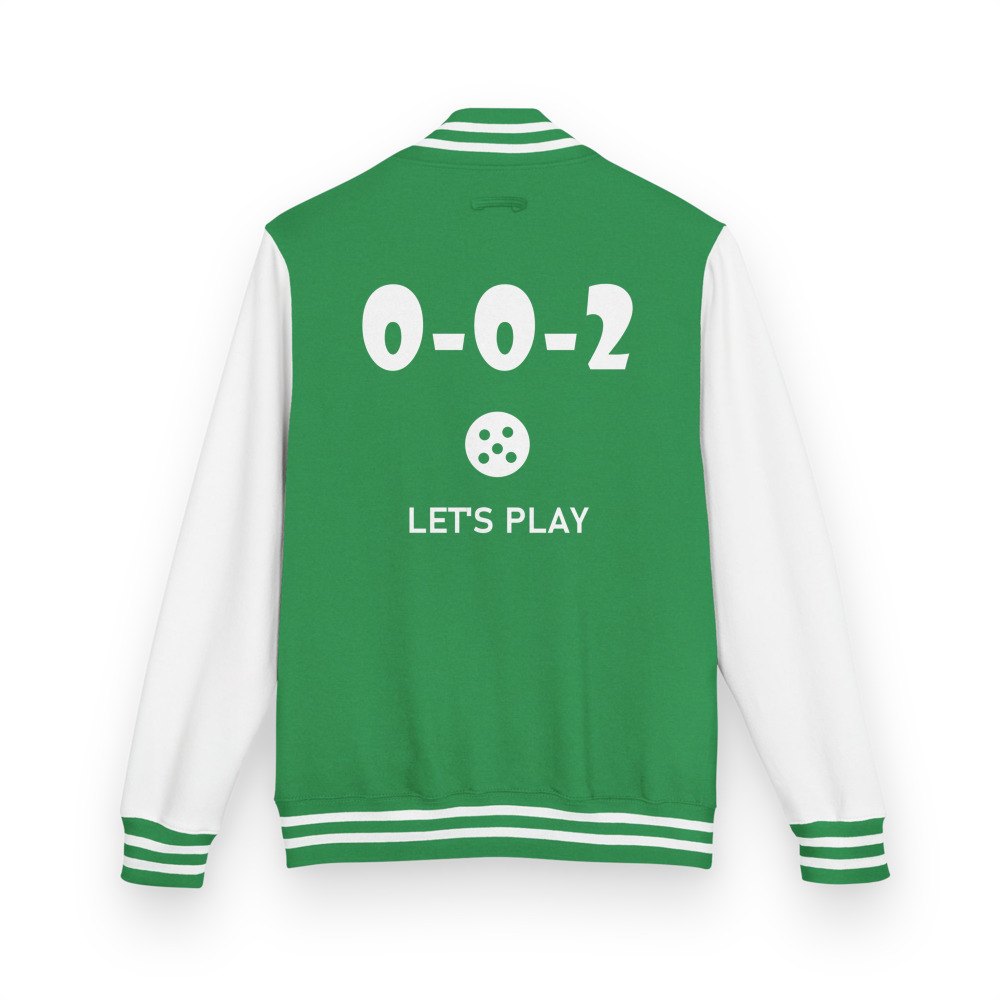 Sensational Pickleball 0-0-2 Lets Play Varsity Jacket