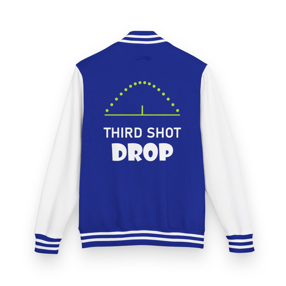 Sensational Pickleball Third Shot Drop Varsity Jacket Royal Blue/Arctic White
