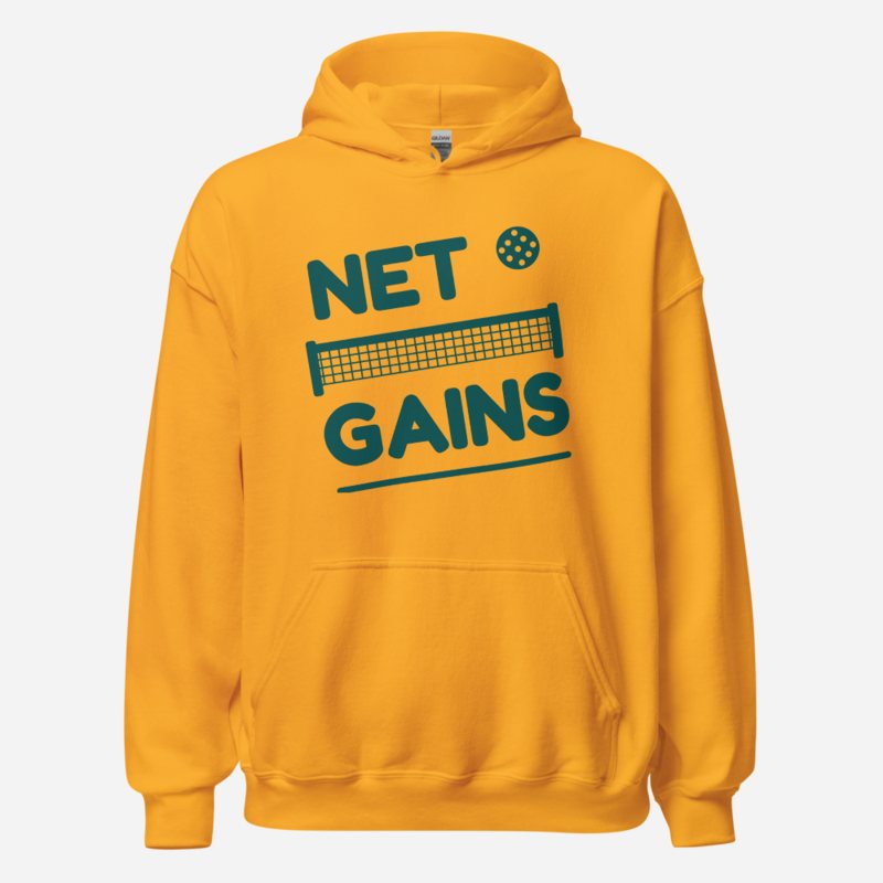 Sensational Pickleball Net Gains Hoodie Gold
