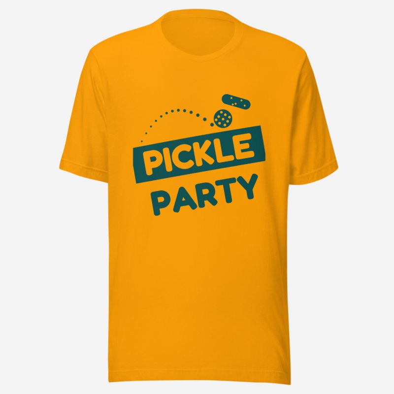 Sensational Pickleball Pickle Party Tee Gold