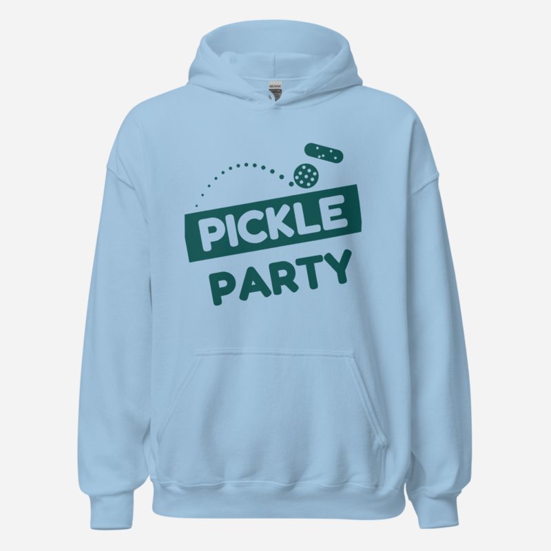 Sensational Pickleball Pickle Party Hoodie Light Blue