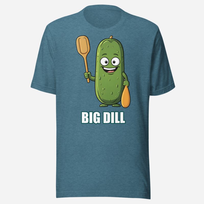 Sensational Pickleball Big Dill Pickle Tee Heather Deep Teal