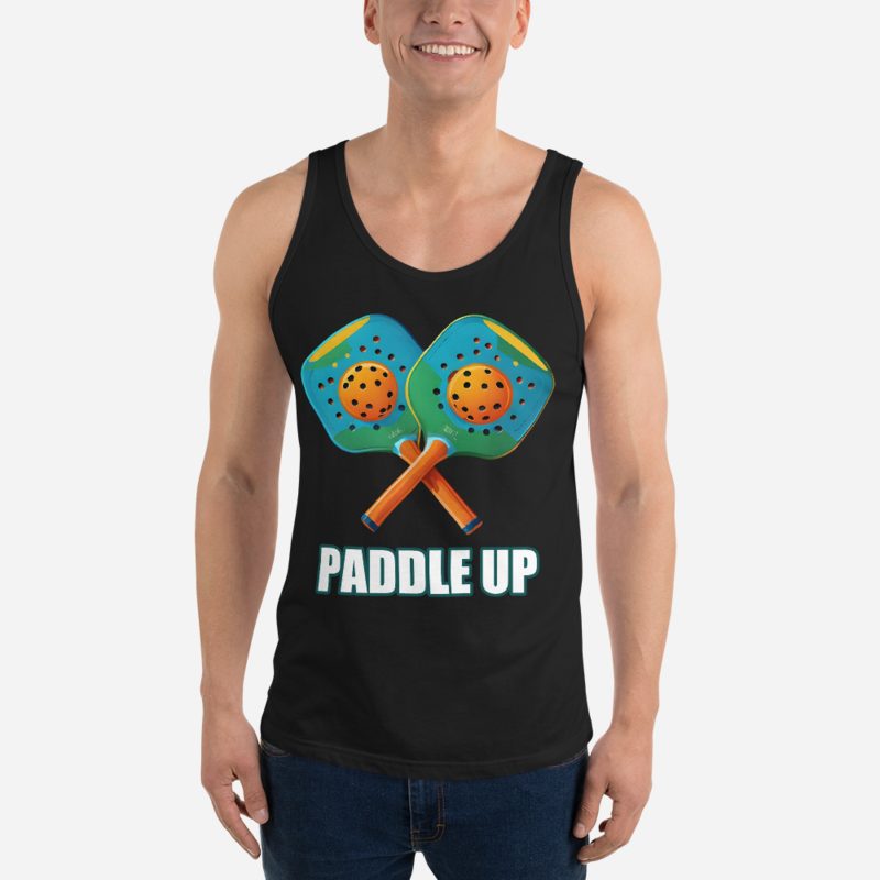 Sensational Pickleball Paddle Up Crossed Paddles Tank