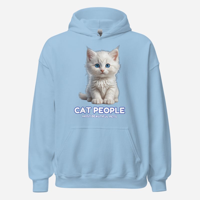 Most Beautiful Pets Kitten Eyes Hoodie in Light Blue