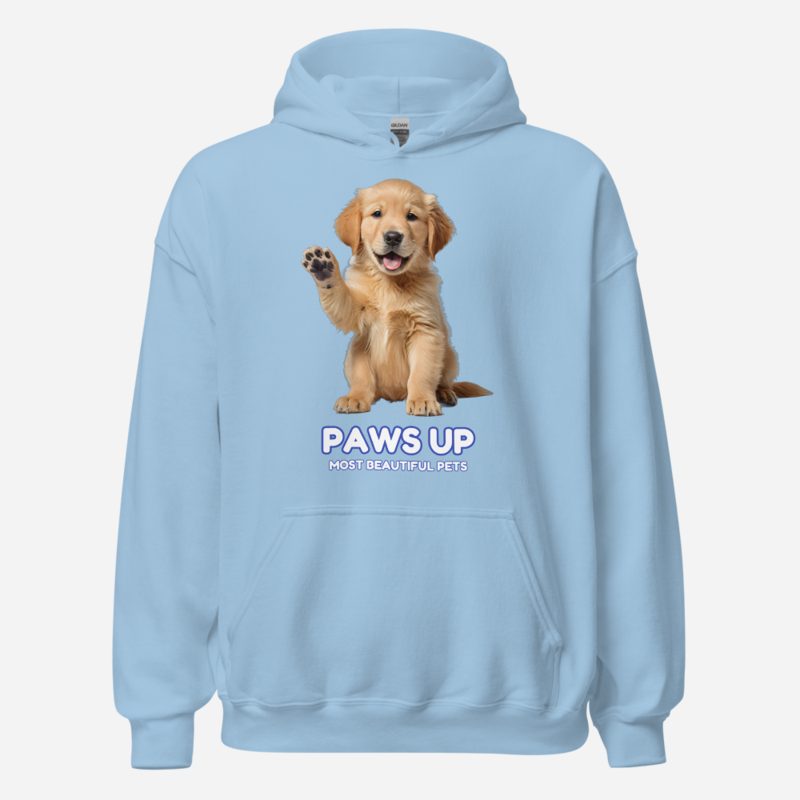 Most Beautiful Pets Paws Up Hoodie in Light Blue