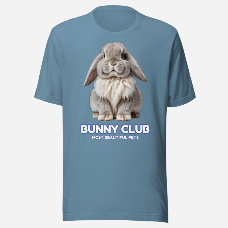 Most Beautiful Pets Bunny Club Tee in Steel Blue