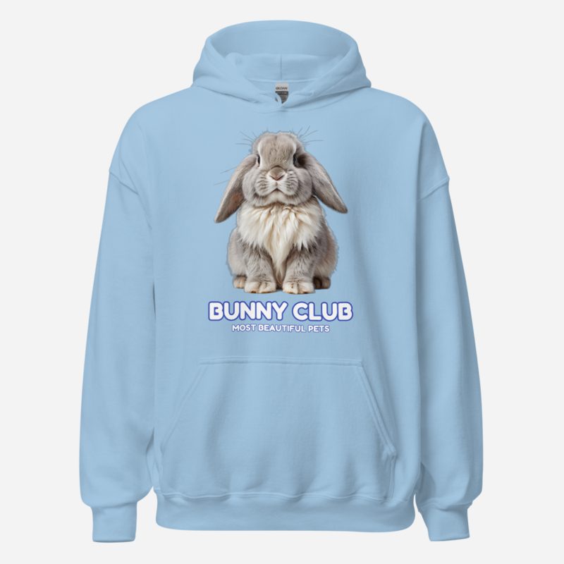 Most Beautiful Pets Bunny Club Hoodie in Light Blue