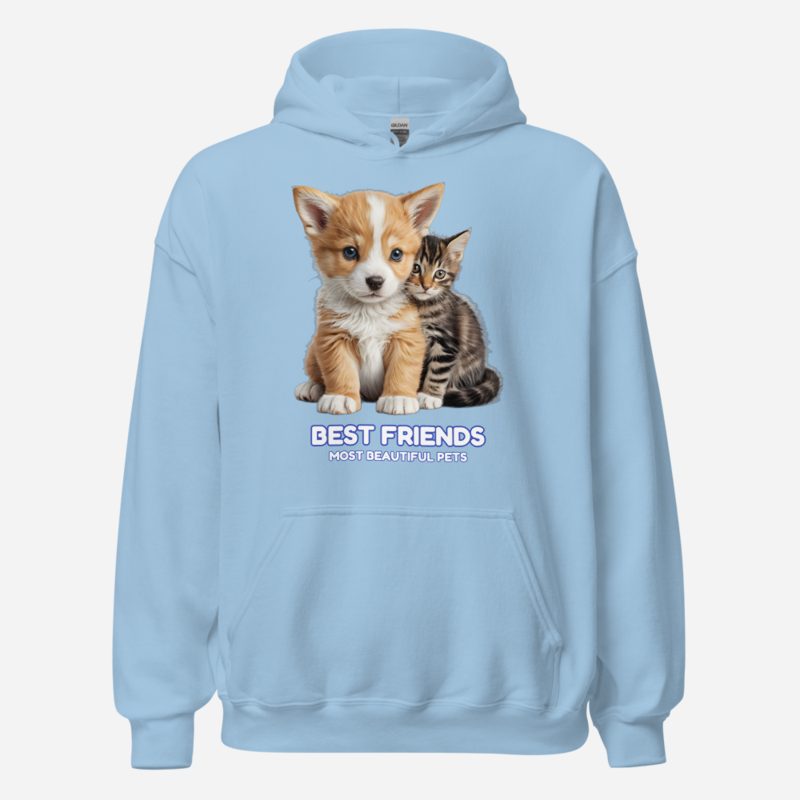 Most Beautiful Pets Best Friends Hoodie in Light Blue