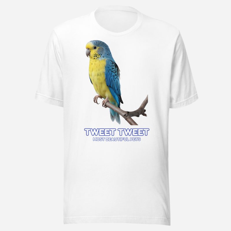 Most Beautiful Pets Budgie Buddy Tee in White
