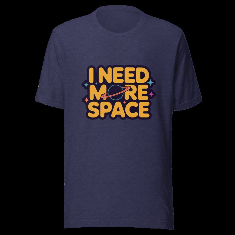 Planetinio I Need More Space Tee Heather Midnight Navy