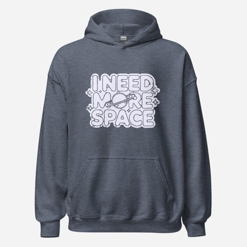 Planetinio I Need More Space Hoodie in Heather Sport Dark Navy