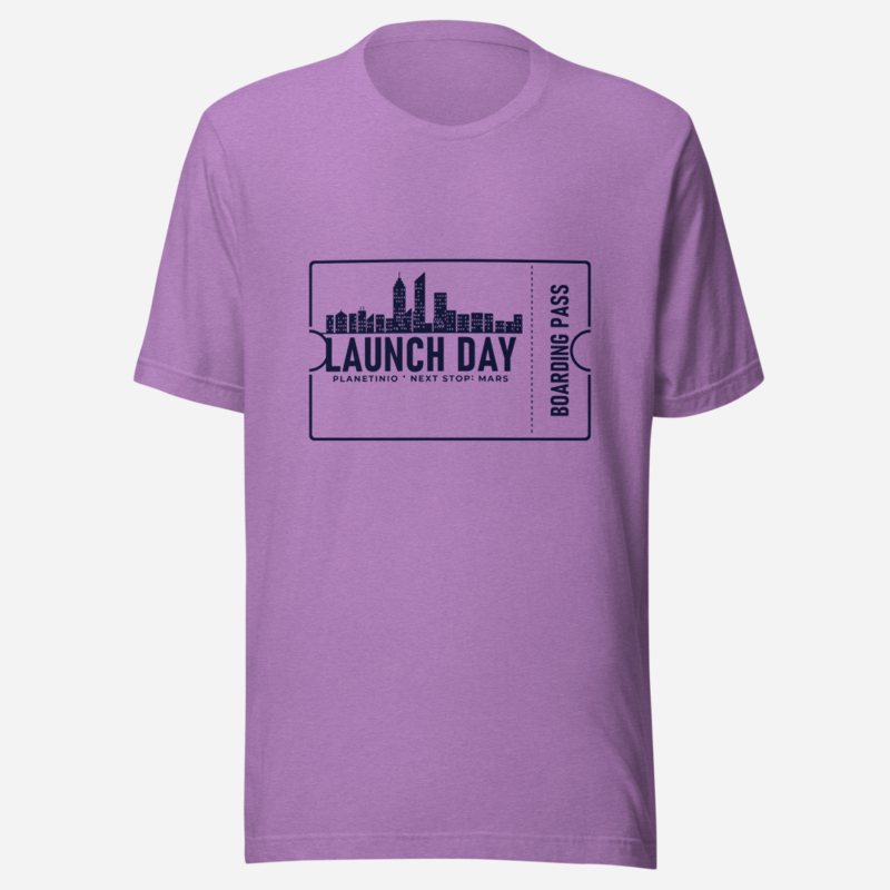 Planetinio Launch Day Ticket Tee Heather Team Purple