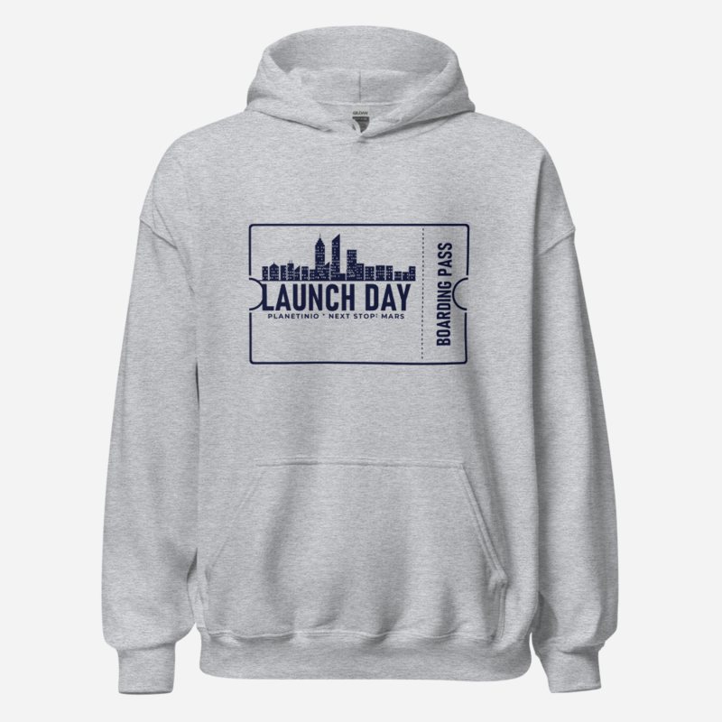 Planetinio Launch Day Ticket Hoodie in Sport Grey