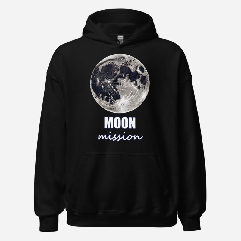 Planetinio Moon Mission Premium Hoodie in Black